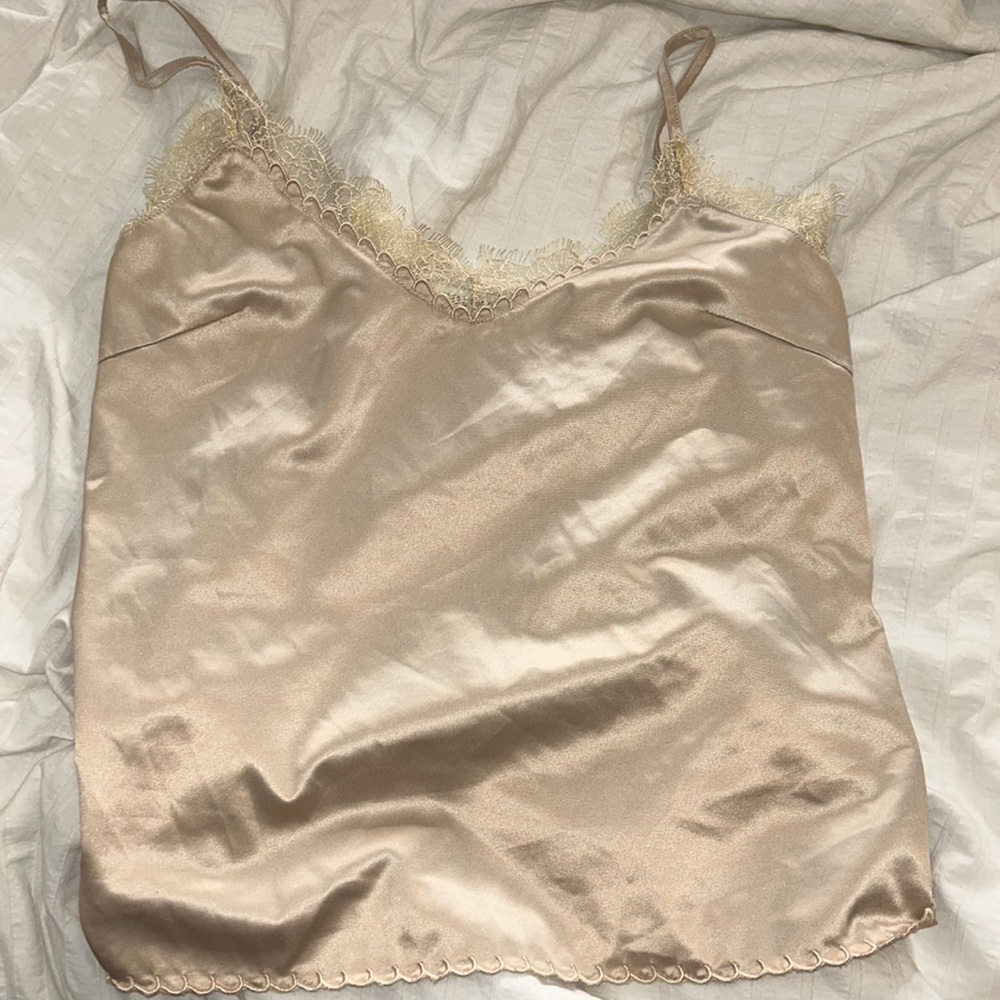 Tan silk top